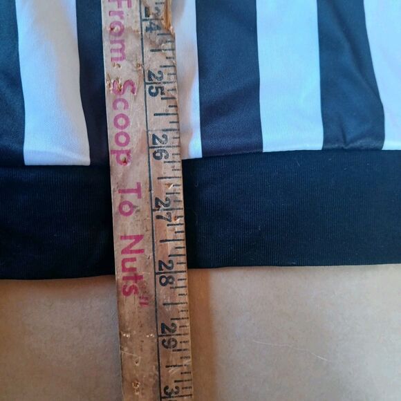 Referee Costume Halloween Black White Striped Shirt Long Sleeve 2XL - Picture 9 of 9